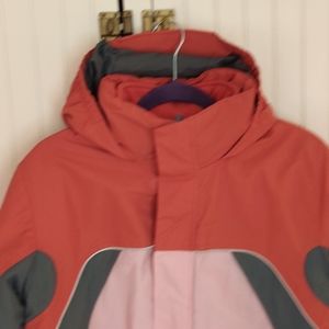 Lands End girls 14-16 winter coat ski parka with fleece removable liner jacket